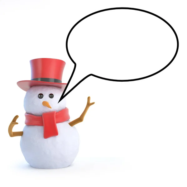 3D posh Snowman speech Bubble — Stockfoto