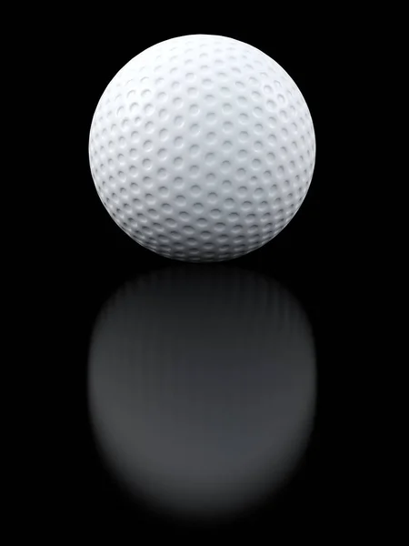 3D golfbal op zwart — Stockfoto