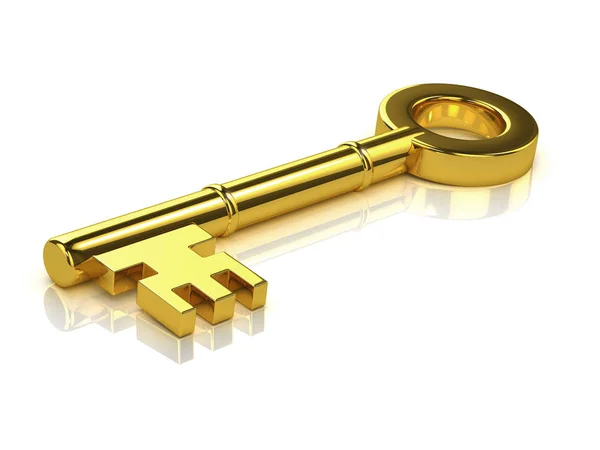 3d Gold key — Stock Photo, Image