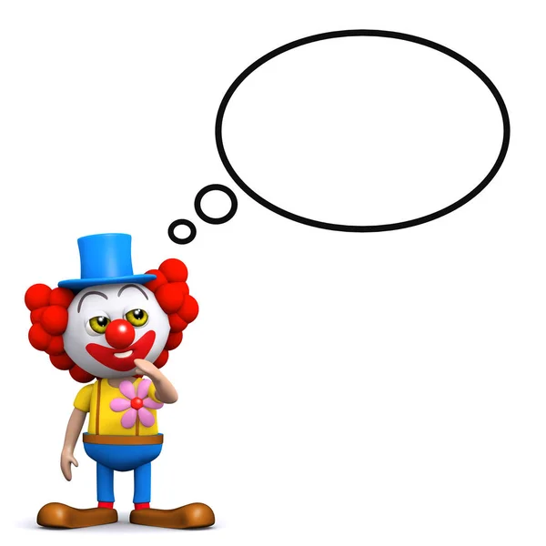3d Clown avec ballon de pensée — Photo