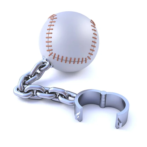 3D chained baseball — Stockfoto