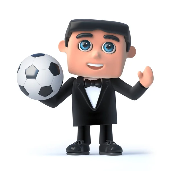 3D fluga spion älskar fotboll — Stockfoto