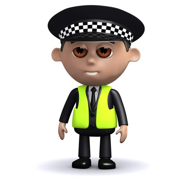 3d Alert police officer — Stock Photo, Image