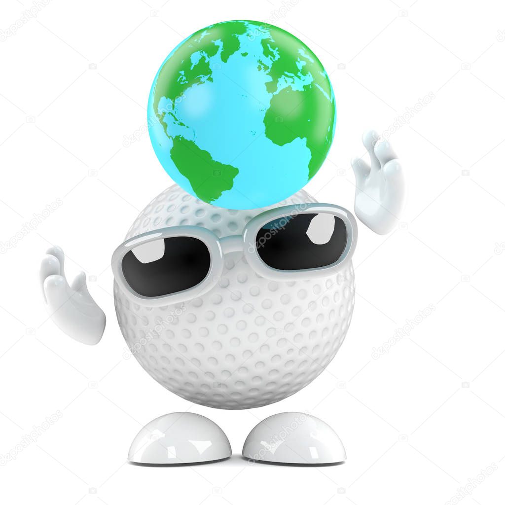 3d Golf ball globe
