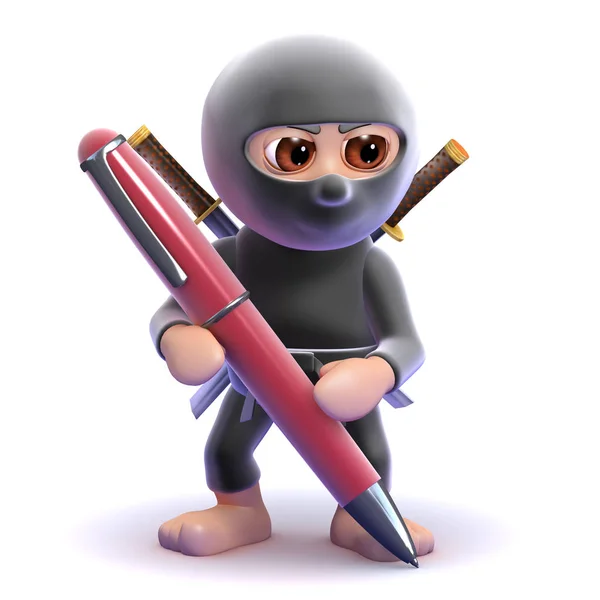 Pióro 3D Ninja — Zdjęcie stockowe