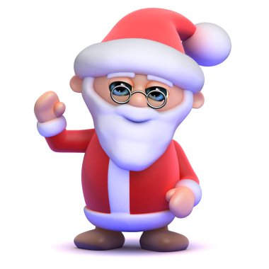 3d Noel Baba'ya merhaba dalgası