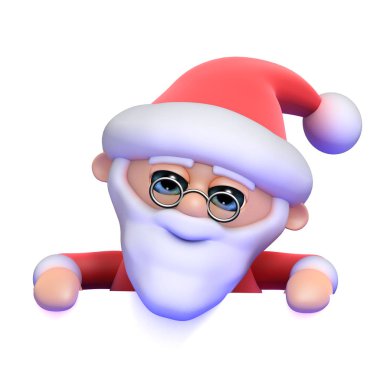 3D Santa boş alan üst bakar