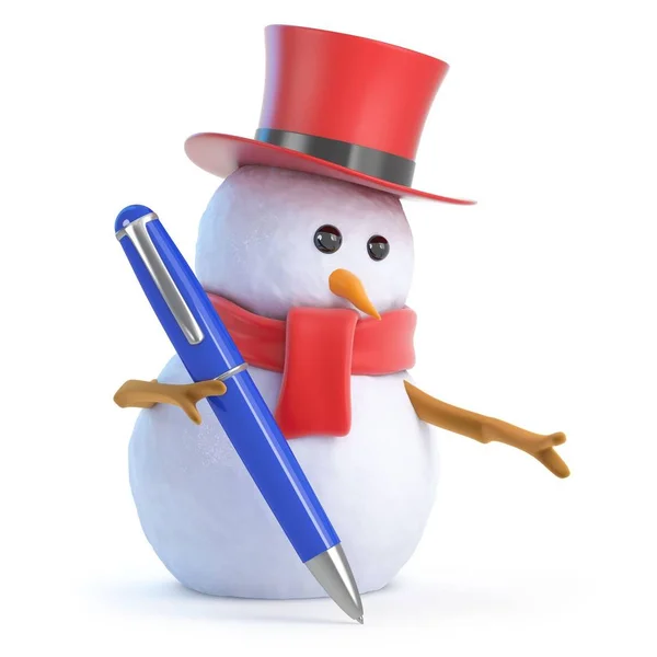 3D σικ χιονάνθρωπος γραφή — Διανυσματικό Αρχείο