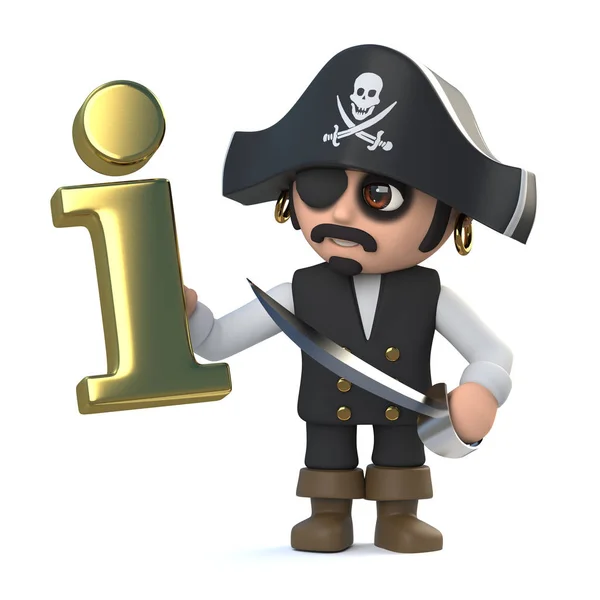 Capitán pirata 3d tiene información — Foto de Stock