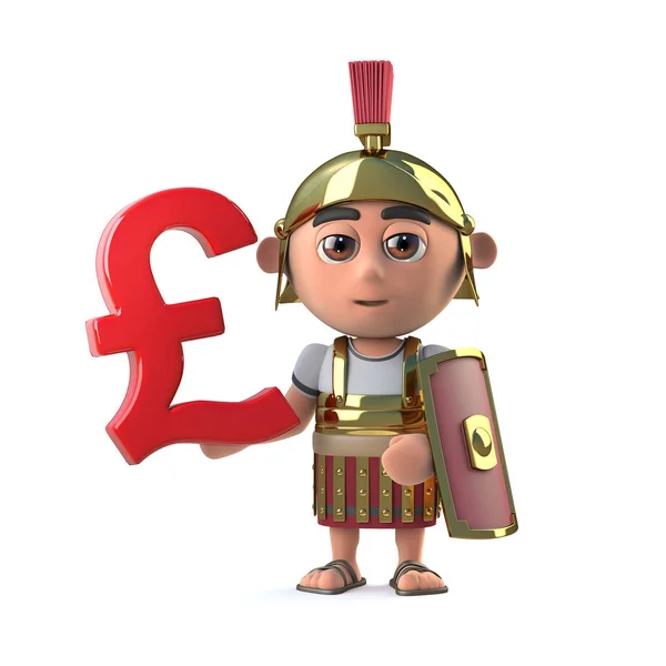 3D římský Centurion má britské libry Sterling symbol měny — Stock fotografie