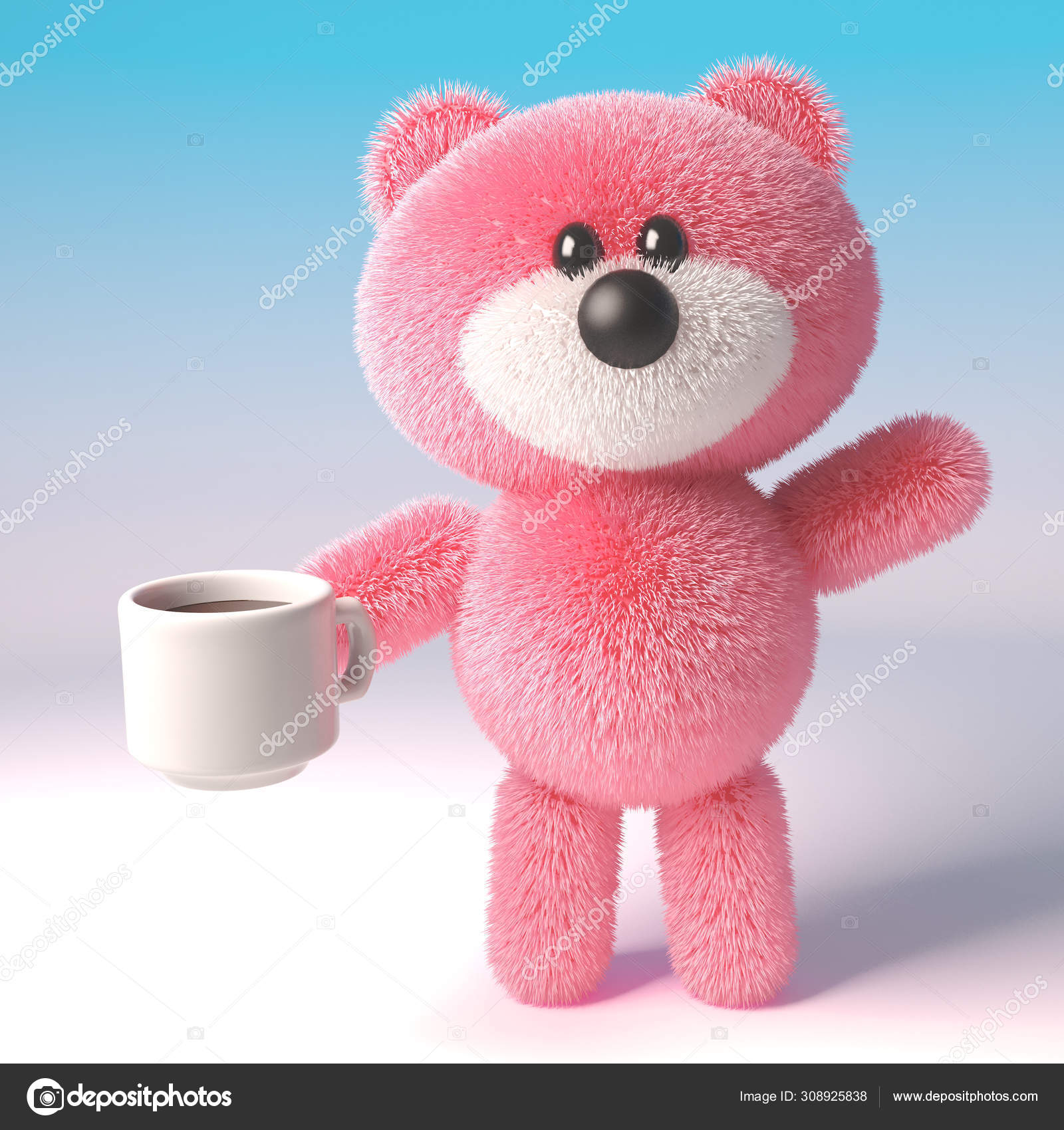 pink fluffy bear