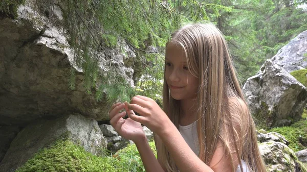 Niño Camping Kid Mountain Trail Escuela Chica Relajante Aventura Forestal —  Fotos de Stock