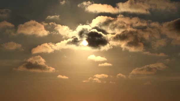 Scenario Drammatico Tramonto Con Nuvole Cielo Impostazione Vista Crepuscolo Time — Video Stock