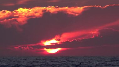 Sunset Beach Timelapse, sahil, okyanus manzarası, yaz aylarında güneş batmadan Sunrise