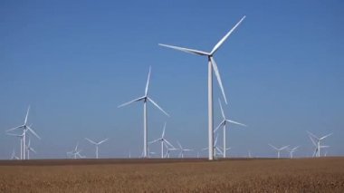 Yel değirmenleri, Rüzgar türbinleri, Timelapse jeneratör güç, elektrik zaman atlamalı