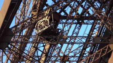 Paris Eyfel Kulesi Attraction Closeup View Turistler İnsanlar Ziyaret Seyahat