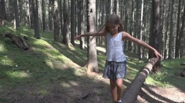 Ormandaki ağaç günlük yürüyüş çocuk evlat oynarken kamp macera kız açık ahşap