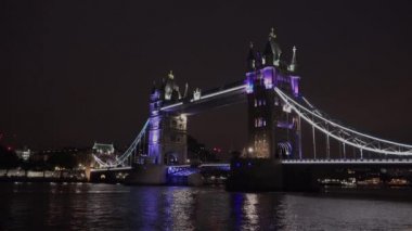Londra Tower Bridge, Twilight, Sunset, Gemiler, Tekneler Cruise Thames Nehri 4k üzerinde