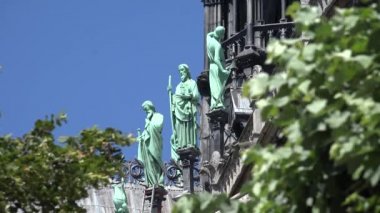 Paris Notre Dame, Heykel Heykelleri, Katedrali Ziyaret Eden Turistler, Din
