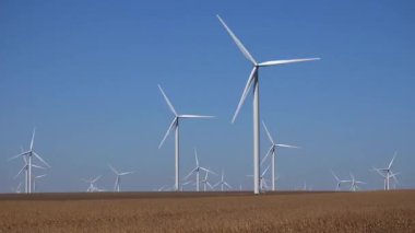Yel değirmenleri, Rüzgar türbinleri, Timelapse jeneratör güç, elektrik zaman atlamalı