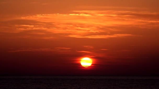 Sunset Sea Beach, wschód słońca nad brzegiem morza, ocean na zachodzie słońca w lecie, Zmierzch — Wideo stockowe
