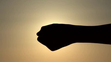 Çocuk El Yakalayıcı Güneş Işıkları, Gün batımında Çocuk Parmakları, Gün batımında Kız Avuç İçi Silueti, Yaz Günışığı