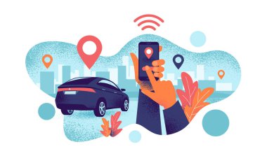 Bağlı araç şehir Paylaşımı hizmeti uzaktan kontrollü Smartph Ile
