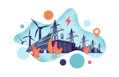 Yenilenebilir güneş ve rüzgar enerjisi pil depolama akıllı Grid sistemi