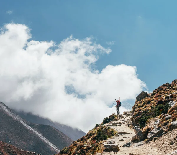 Yüksek Irtifada Everest Ana Kampı Nda Ebc Yürüyüş Sırasında Himalaya — Stok fotoğraf