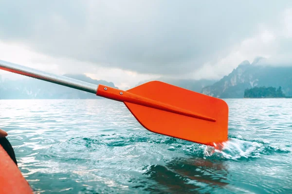 Kayak Κουπί Κοντά Εικόνα Κατά Διάρκεια Της Πρωινής Περιήγησης Εθνικό — Φωτογραφία Αρχείου