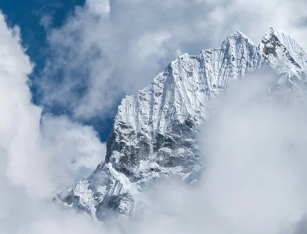 Téléobjectif Sommet Montagne Thamserku 6608M Dans Est Népal Himalaya — Photo