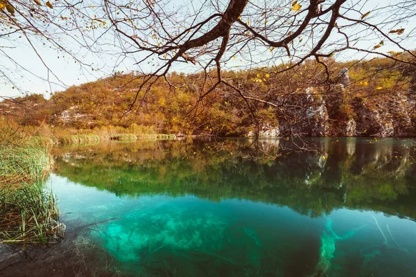 National Croatia Nature Park Plitvice Lakes Autumn — Stock Photo, Image
