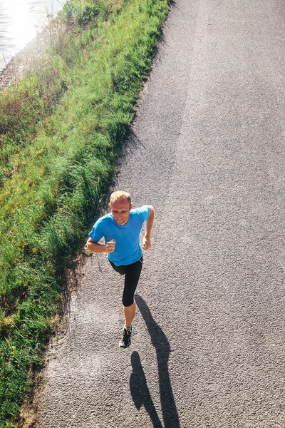 Jogging Man Ovanifrån Porträtt — Stockfoto