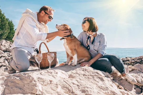 Romantische Picknick Aan Zee — Stockfoto