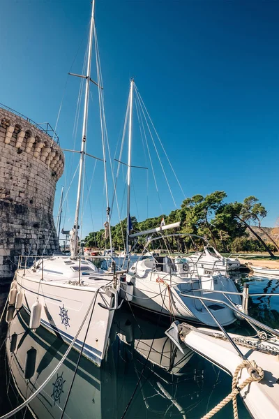 Yachten Alten Hafen Von Trogir Adria Kroatien — Stockfoto