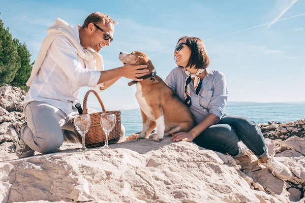 Picnic Romántico Lado Del Mar — Foto de Stock