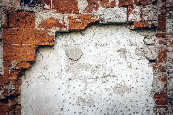 Vieille Texture Murale Brique Ruinée — Photo