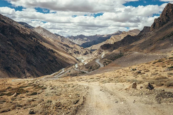 Estrada Interminável Leh Manali Indian Himalaya Mountain — Fotografia de Stock