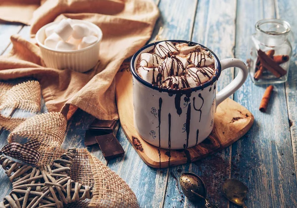 Cioccolata Calda Con Marshmallo — Foto Stock