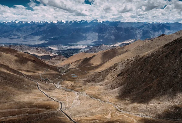 Vista Superior Carretera Montaña Leh Ladakh —  Fotos de Stock