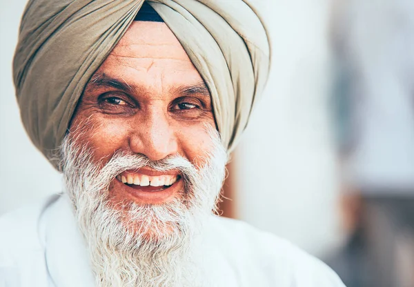 Amritsar Indie Sierpnia 2016 Uśmiechnięty Portret Sikhizmu Świętego Amritsara — Zdjęcie stockowe