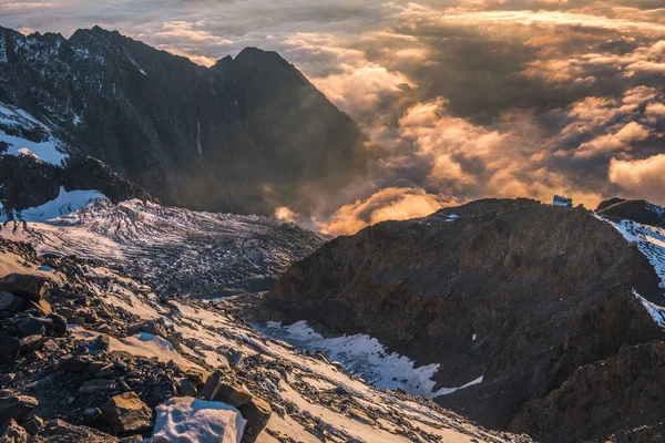 Alpes Françaises Couper Souffle Dessus Des Nuages Paysage Ciel Coucher — Photo