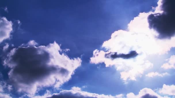 Cielo Blu Con Nuvole Bianche — Video Stock
