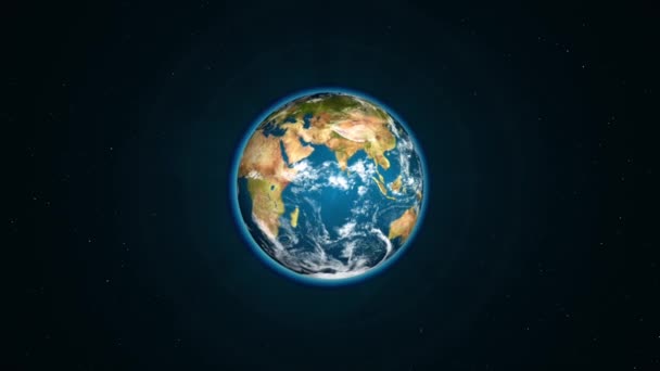 Planeta Terra Girando Lentamente Espaço — Vídeo de Stock