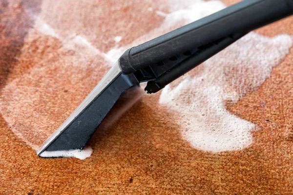 Limpeza Carpetes Com Aspirador Extração Profissional — Fotografia de Stock