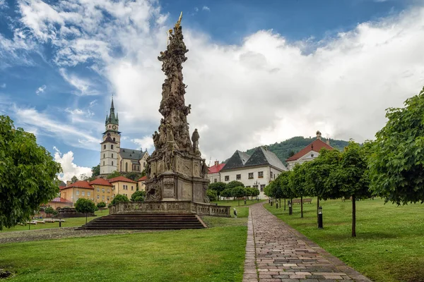 Kremnica Slowakei Juli 2018 Gedenksäule Auf Dem Hauptplatz Zentrum Der — Stockfoto