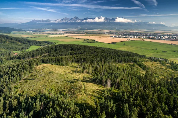 Bela Paisagem Verão Alta Tatras Montanhas Cidade Poprad Eslováquia — Fotografia de Stock