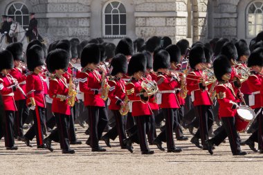 London, Büyük Britanya - 14 Mayıs: Kraliçe'nin Guard Orkestrası töreni üzerinde 14 Mayıs 2018 Londra'da