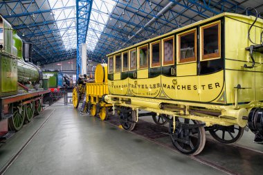 York, İngiltere - 16 Mayıs: Tarihi buharlı lokomotif üzerinde 16 Mayıs 2018 York Ulusal Demiryolu Müzesi'nde