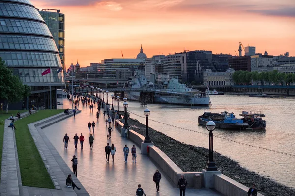 London Wielka Brytania Maja Krążownik Hms Belfast River Thames Maja — Zdjęcie stockowe